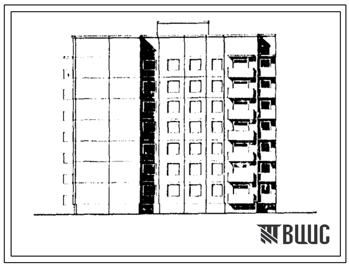 Фасады Типовой проект 90-0300.3.13.90 Блок-секция 7-этажная 28-квартирная Т-образная левая 3-3-4-4 (для строительства в г. Омске и Омской области) Конструктивный вариант свайных фундаментов N=350 kH