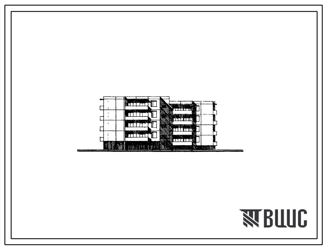 Типовой проект 111-121-45 Четырехэтажный односекционный дом с шагом поперечных стен 3,2 м на 24 квартиры (однокомнатных 1Б-4, двухкомнатных 2Б-12, трехкомнатных 3Б-8). Для строительства в IВ климатическом подрайоне, II и III климатических районах.