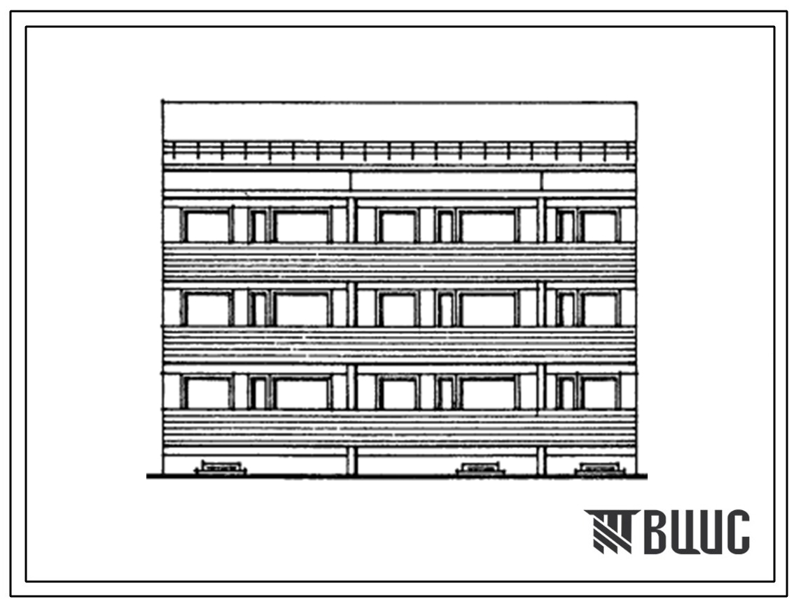 Типовой проект 104-077.13.88 Трехэтажная блок-секция полносборная рядовая на 6 квартир. Для Латвийской ССР