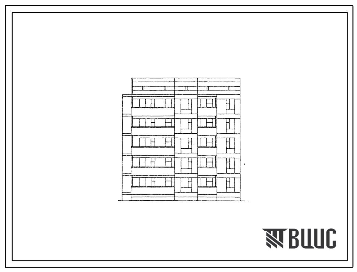 Фасады Типовой проект 144-020.13.87 Блок-секция 5-этажная 15-квартирная торцовая левая 1-2-3 /для строительства в УССР/