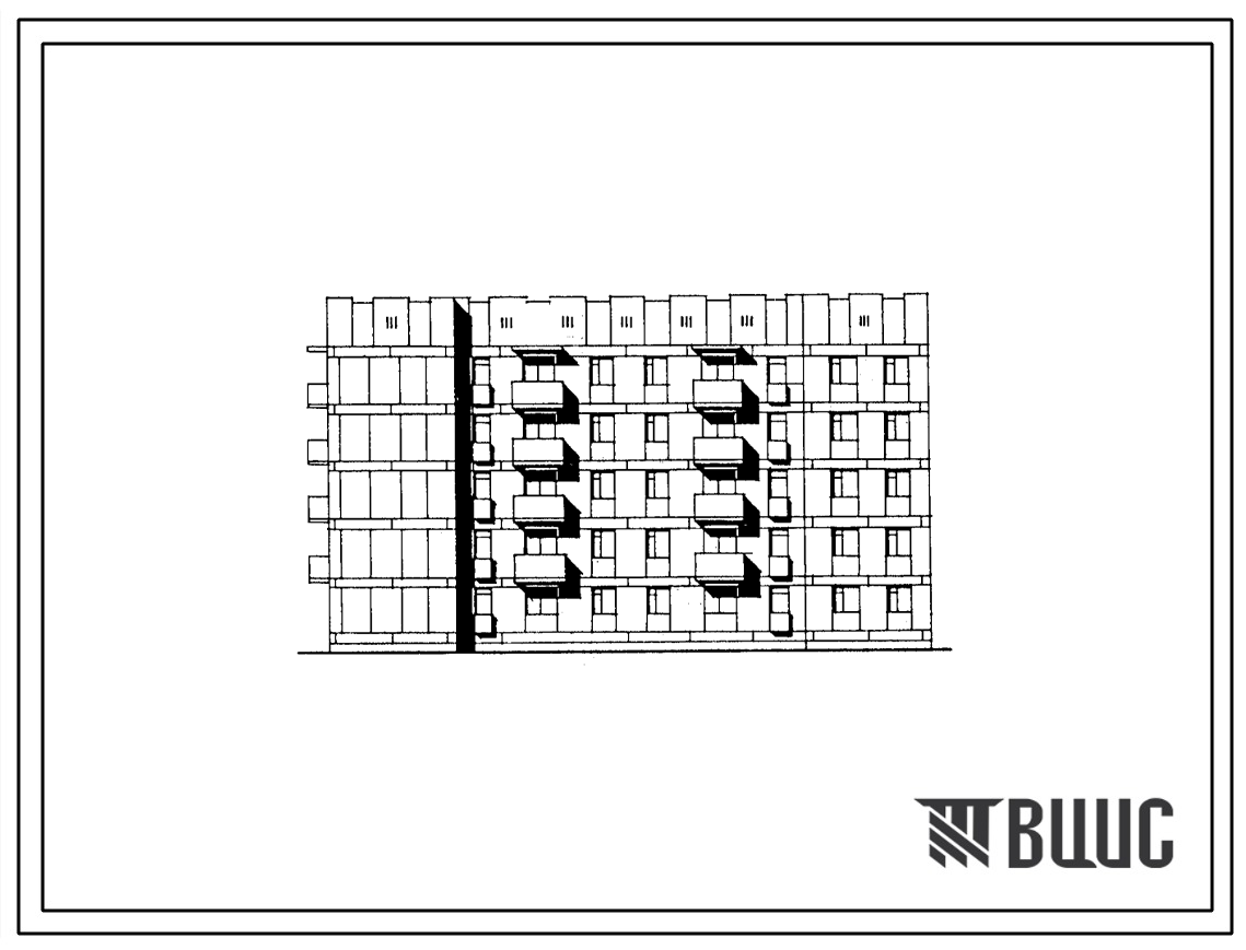 Типовой проект 174-017с.85 Блок-секция 5-этажная 2-секционная 35-квартирная торцевая левая 1А.1А.1Б.2Б-1А.2А.3Б