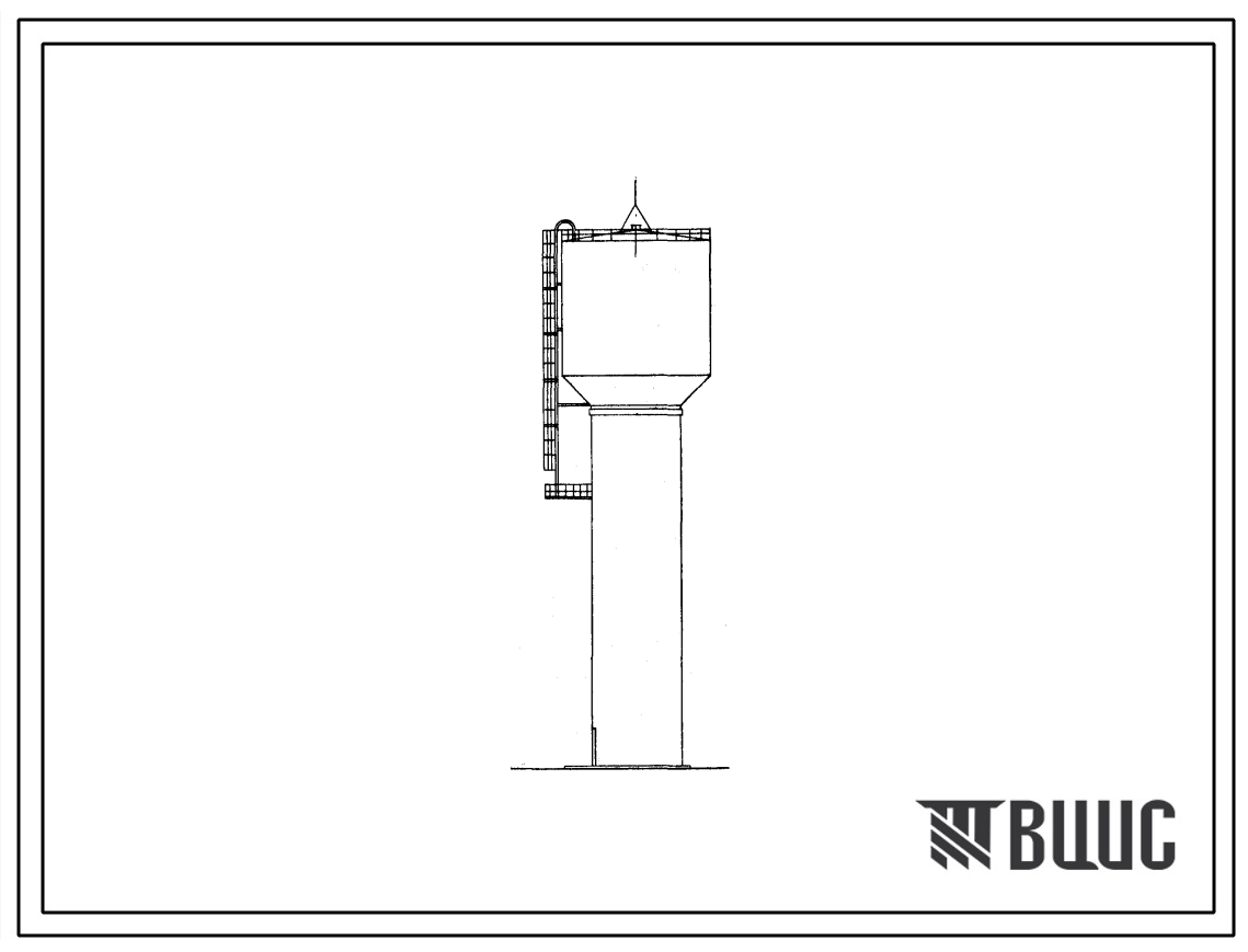 Типовой проект 901-5-28/70 Водонапорные бесшатровые железобетонные башни со стальным баком емкостью 800м3 высотой ствола  24, 30 и 36м.