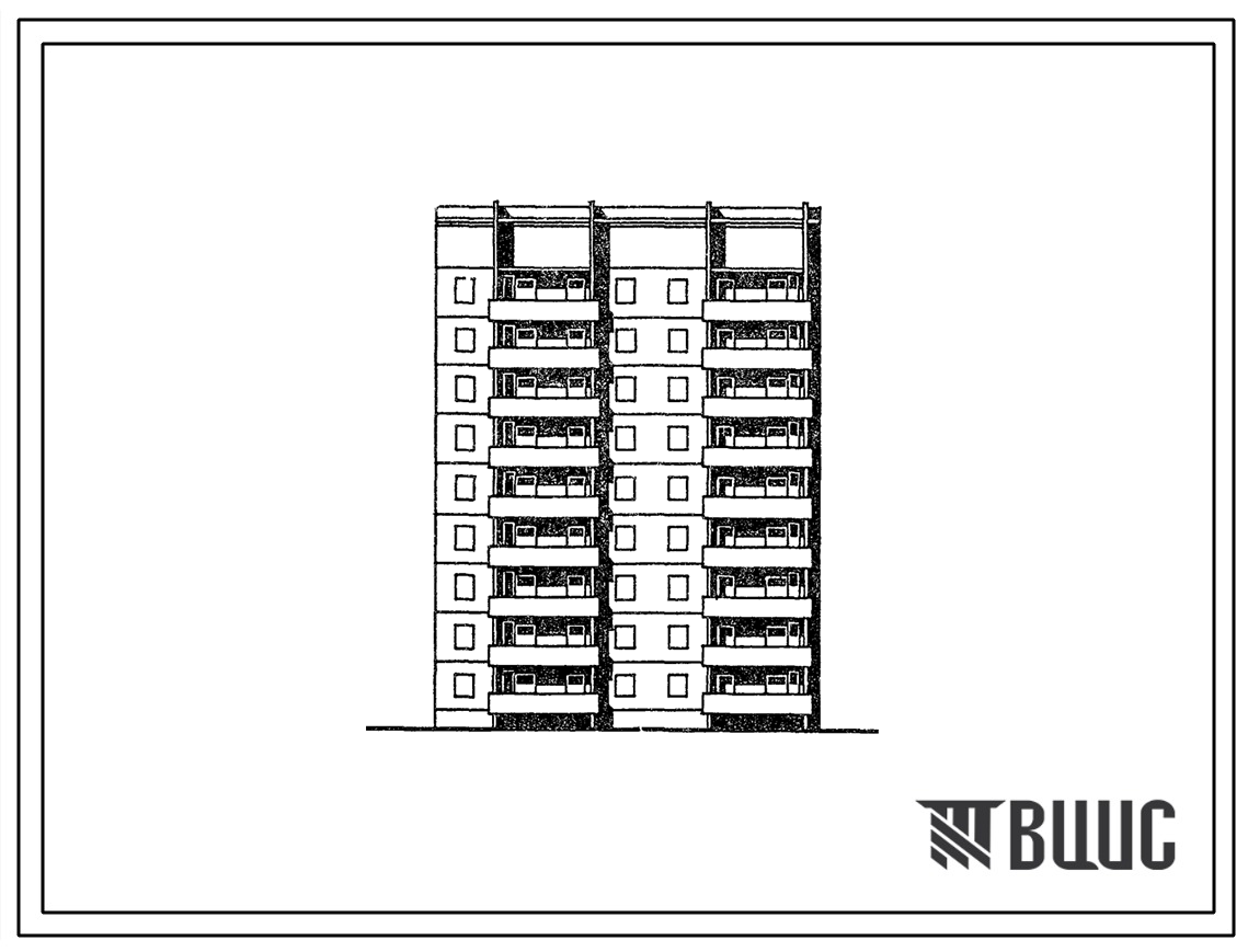 Типовой проект 135-0326с.13.87 9-этажная торцевая правая блок-секция на 27 квартир 2-3-5 для строительства в г. Иркутске