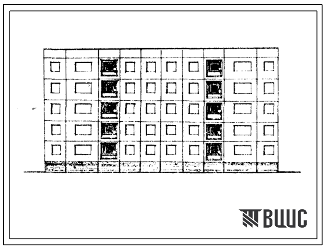 Типовой проект 97-0268с.86 Блок-секция 5-этажная 40-квартирная рядовая сдвоенная для малосемейных 1А.1Б.1Б.2А - 1А.1Б.1Б.2А