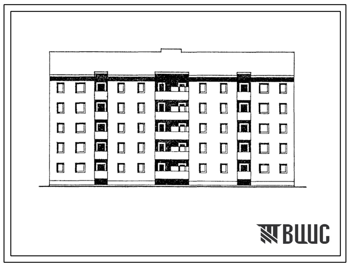 Типовой проект 114-098с.86 Блок-секция 5-этажная 2-секционная 20-квартирная рядовая-торцовая 4.5-4.5