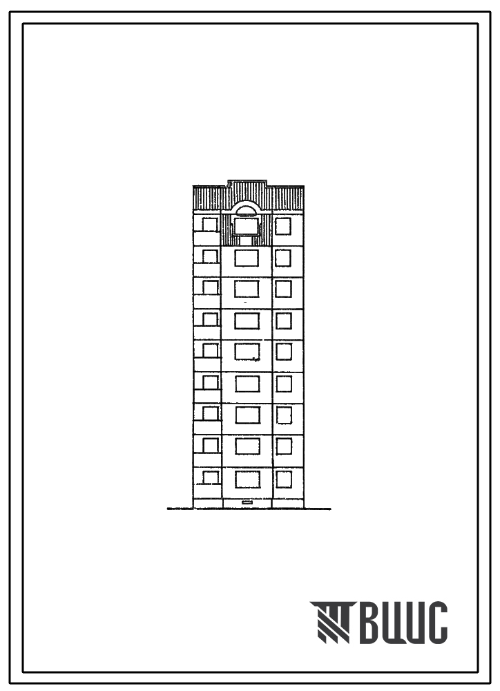 Типовой проект 90-0182.23.87 Компоновочный объемно-планировочный элемент 9 этажный 9.8П (для Владимирской области)