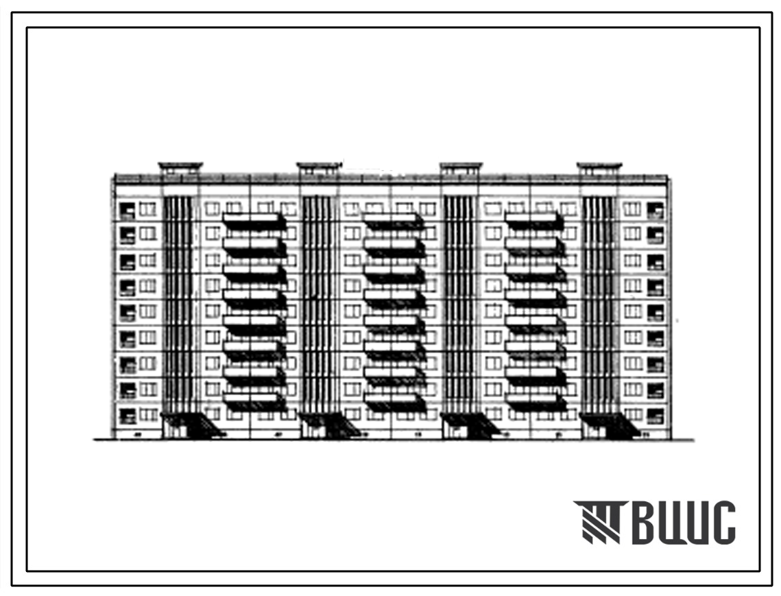 Типовой проект 111-129-1с/1 Девятиэтажный крупнопанельный четырехсекционный дом на 72 квартиры (двухкомнатных 2Б-15; трехкомнатных 3А-18, 3Б-24). Для строительства в 4 климатическом районе Армянской ССР сейсмичностью 7 и 8 баллов