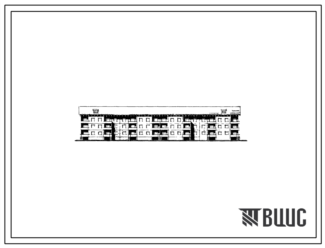 Типовой проект 111-84-19/1 Трехэтажный четырехсекционный дом на 36 квартир (однокомнатных 1Б-12; двухкомнатных 2А-2, 2Б-12; трехкомнатных 3Б-10).