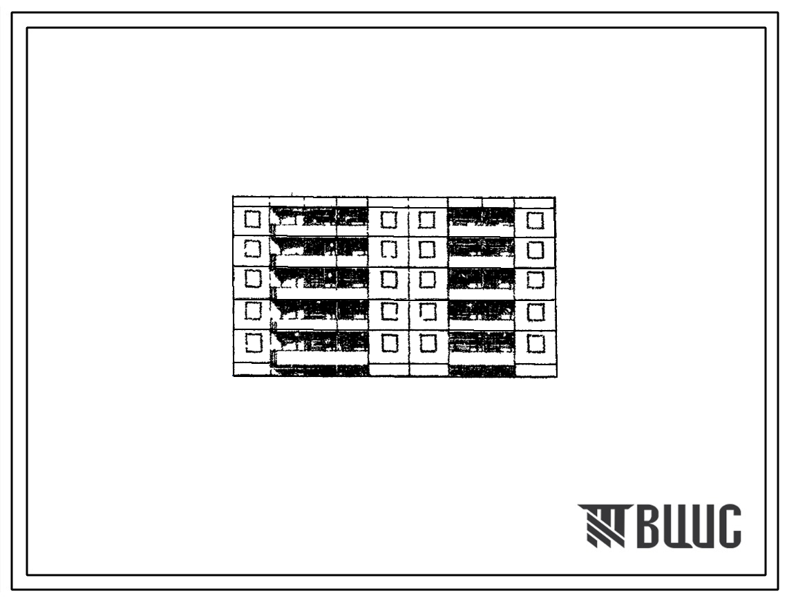 Типовой проект 121-054/1 Пятиэтажная блок-секция рядовая с торцовыми окончаниями на 39 квартир (однокомнатных 1А-15, 1Б-18, двухкомнатных 2А-6). Для строительства в 1В климатическом подрайоне, 2 климатическом районе