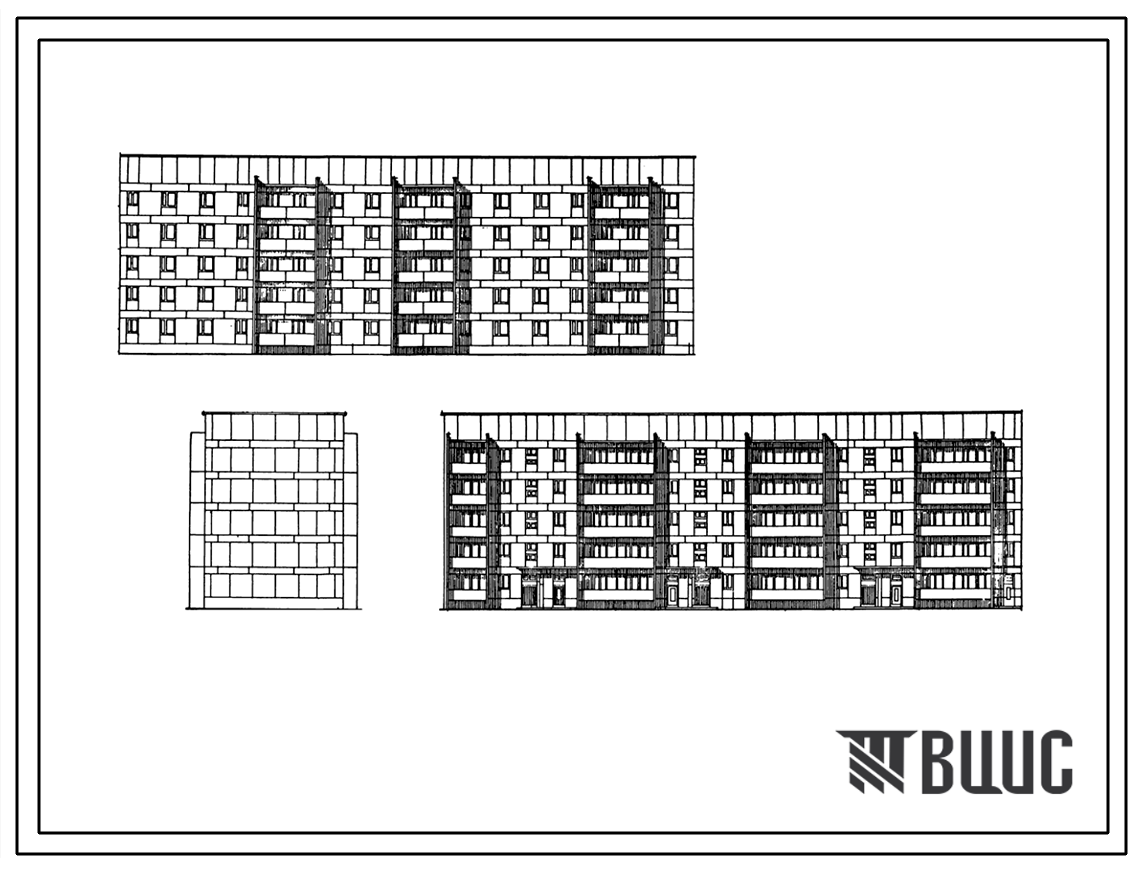 Типовой проект 81-05/1.2 Блок-секция 5-этажная 28-квартирная 1Б.2Б.2Б - 1Б.2Б.2Б