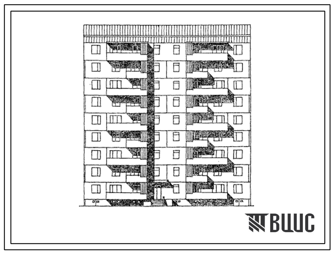 Типовой проект 178-01в.85 Блок-секция рядовая (торцевая) 9-этажная 36-квартирная для Пантелеймоновского ЖБИ (ЭКП-1)