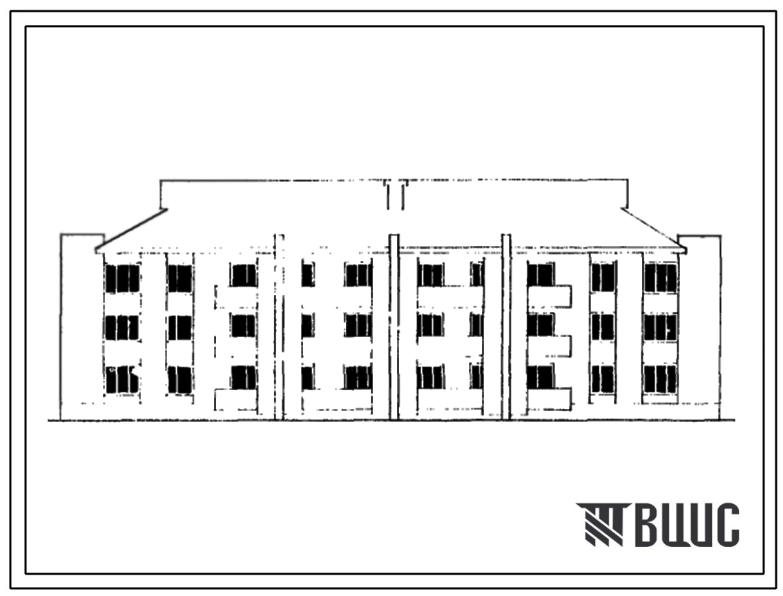 Типовой проект 115-34-9с/1 Трехэтажный двухсекционный дом на 18 квартир (однокомнатных 1Б-6, двухкомнатных 2Б-6, трехкомнатных 3А-6). Для строительства в районах сейсмичностью 7 баллов в 3Б климатическом подрайоне