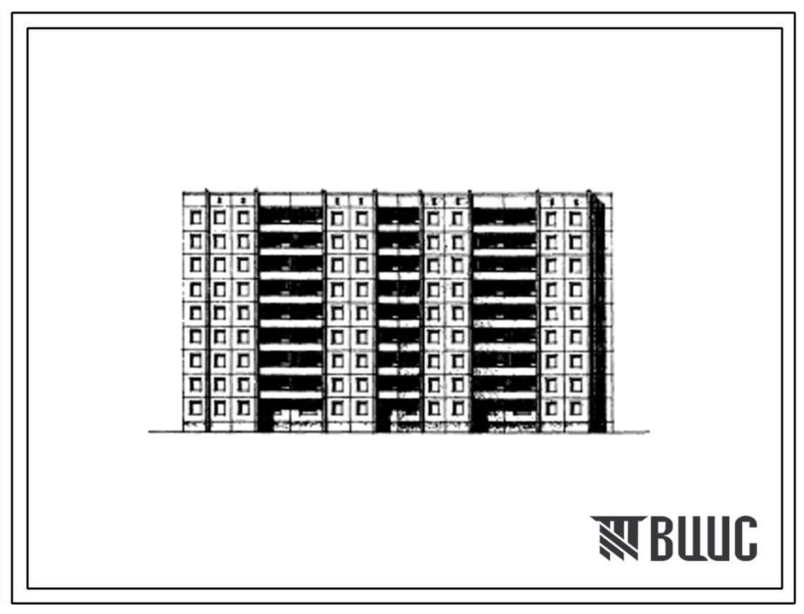 Типовой проект 97-018/1 Девятиэтажная блок-секция сдвоенная поворотная на 72 квартиры (однокомнатных 1А-1; 1Б-18; двухкомнатных 2Б-17; трехкомнатных 3А-18; четырехкомнатных 4Б-18).