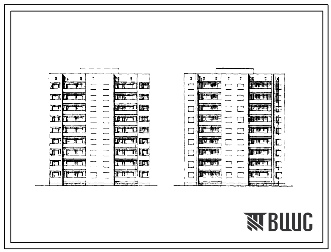 Типовой проект 85-012 9-этажная блок-секция на 36 квартир (двухкомнатных 2Б-18, трехкомнатных 3Б-18) для строительства в 1В, 2Б, 2В, 3А, 3В климатических подрайонах.