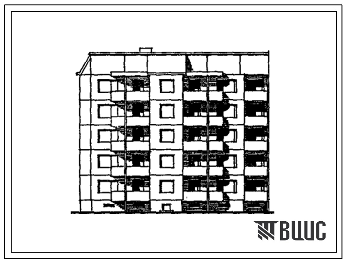 Типовой проект 120-043.13.89 Блок-секция 5-этажная 20-квартирная торцевая левая 1-2-3-3 (для городского строительства в Литовской ССР)
