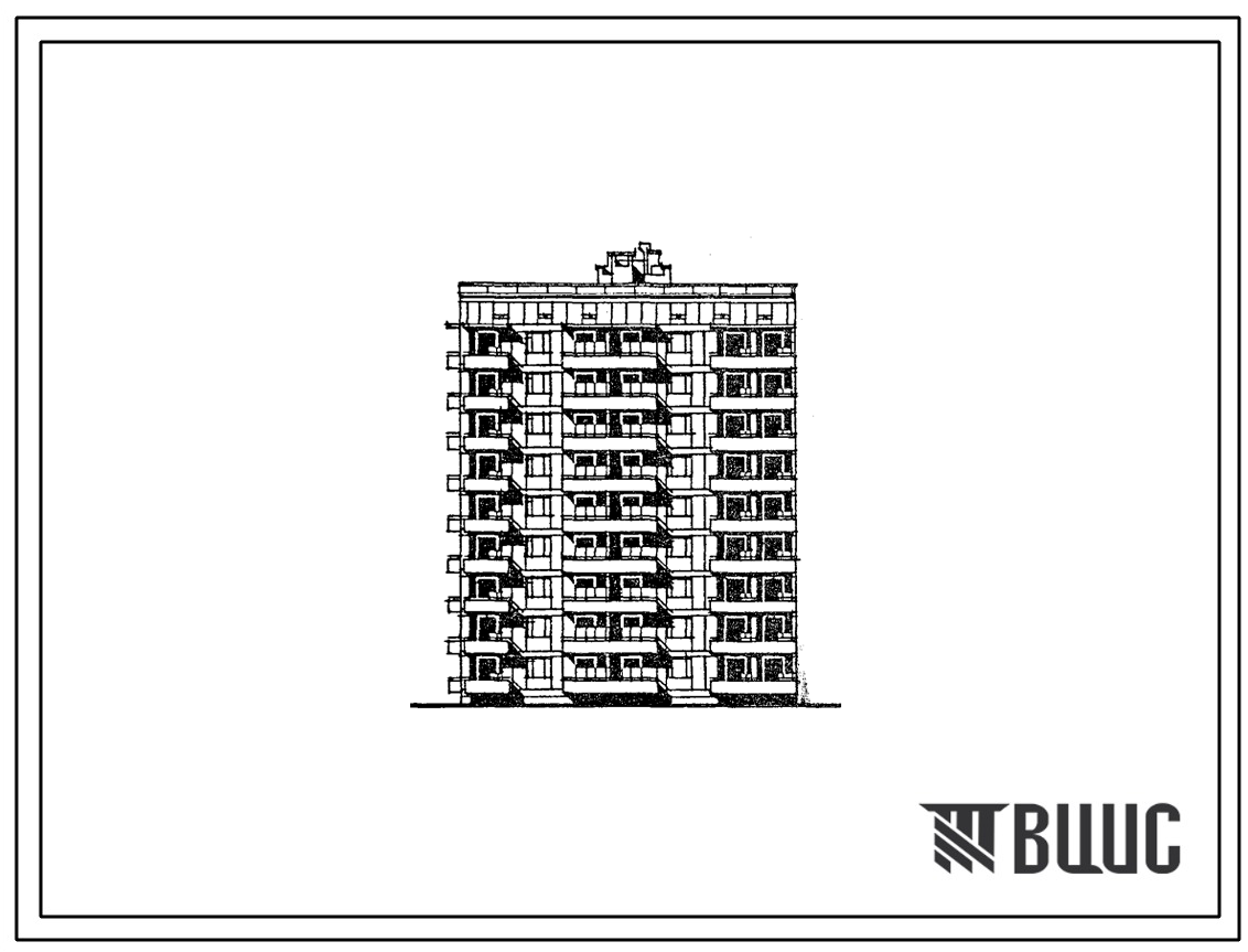 Типовой проект 67-037.87 Девятиэтажная  блок-секция торцовая на 36 квартир 2, 2, 2, 3 (левая)