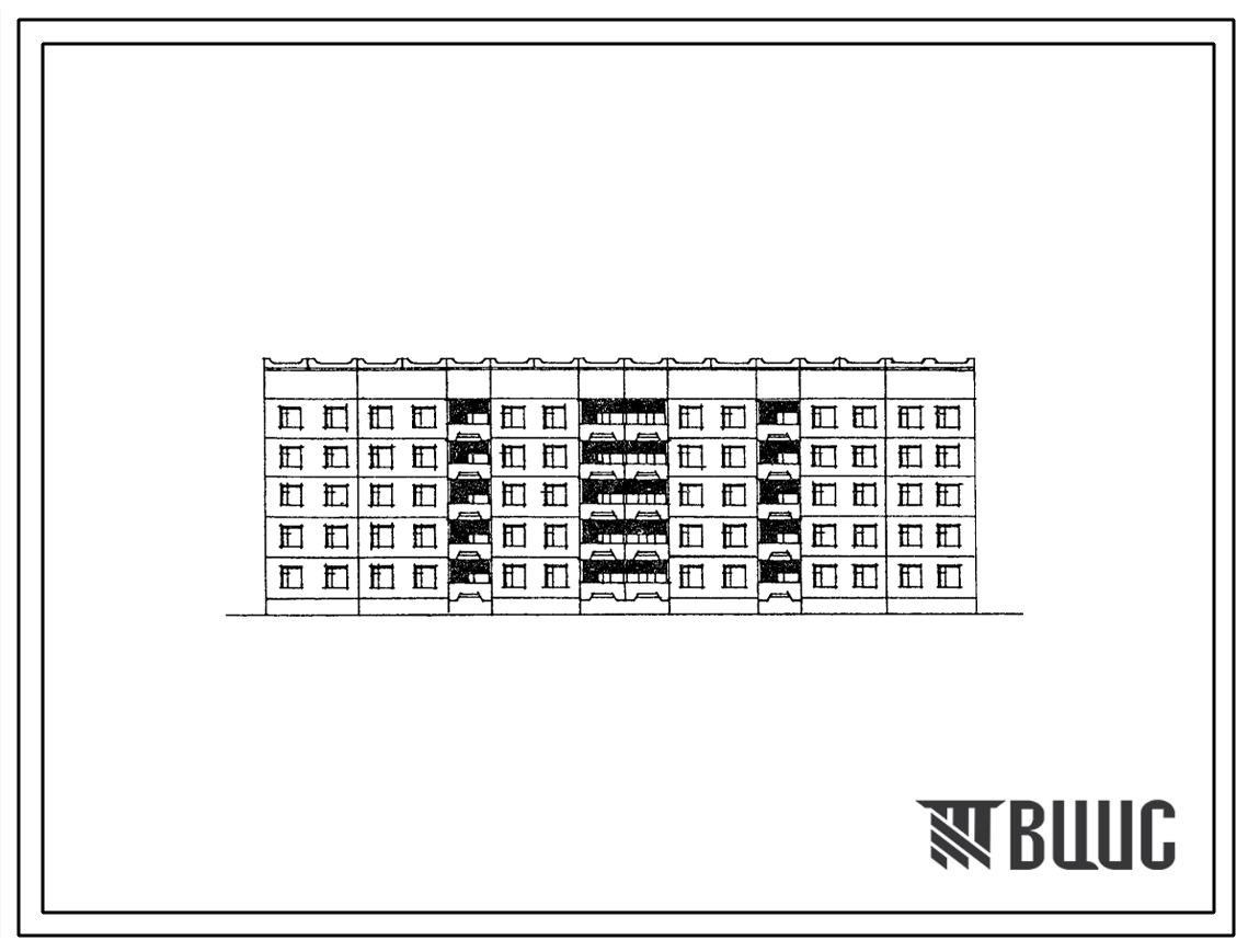Типовой проект 135-0158/1.2 5-этажная блок-секция общежития для рабочих и служащих на 204 места с ячейками на 12 человек