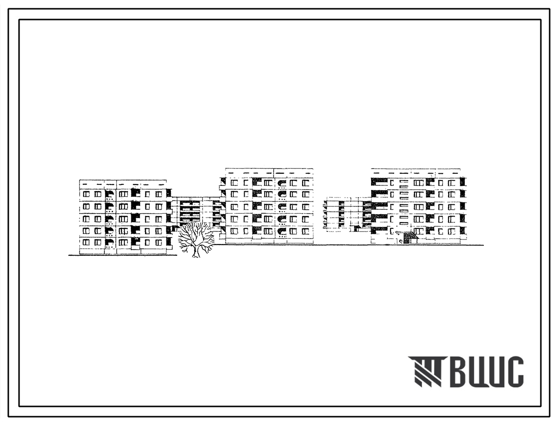 Типовой проект 135-071 Пятиэтажная блок-секция торцовая правая на 15 квартир (двухкомнатных 2Б-10; трехкомнатных 3А-5).
