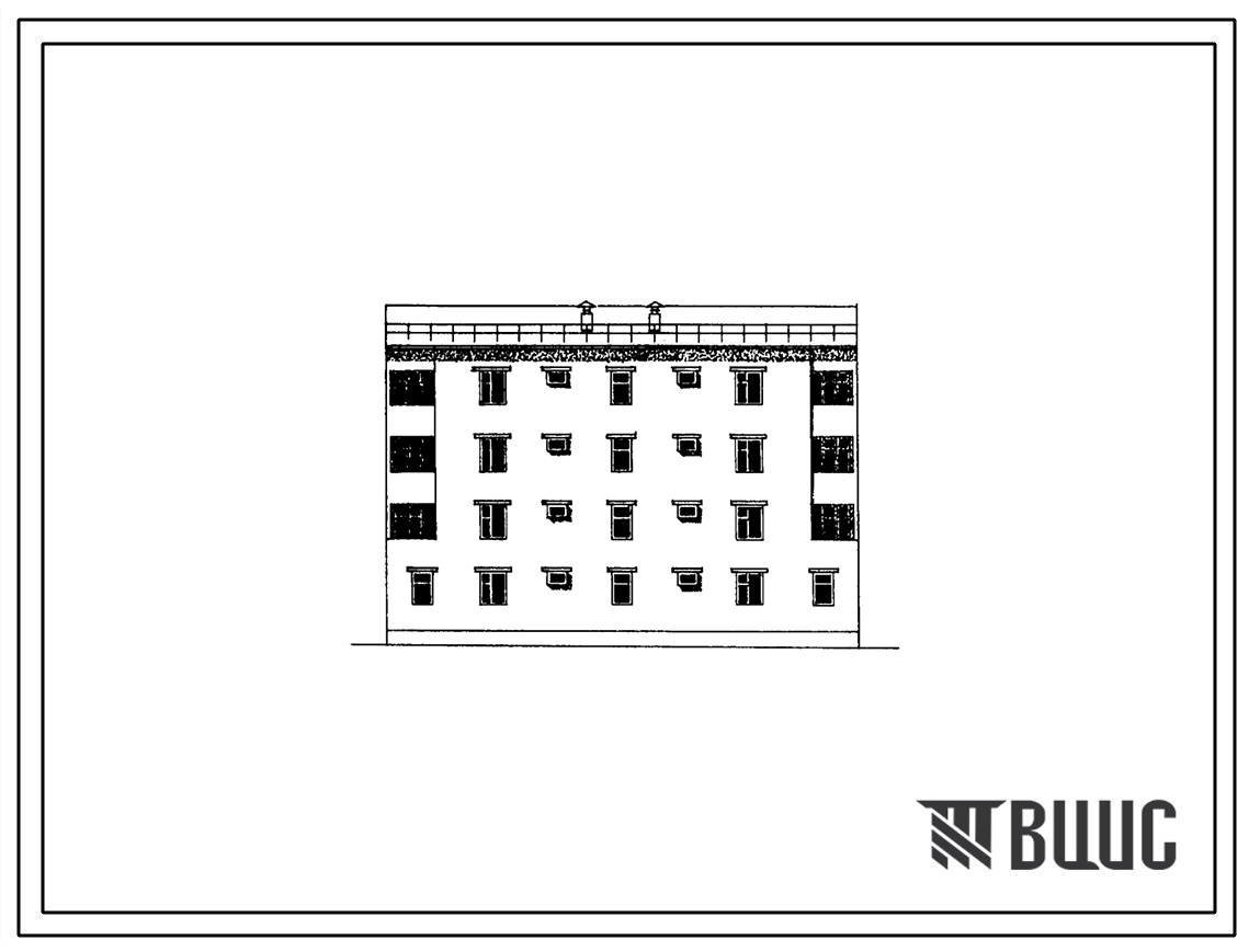 Типовой проект 77-0104сп.86 Четырехэтажная блок-секция рядовая на 8 квартир