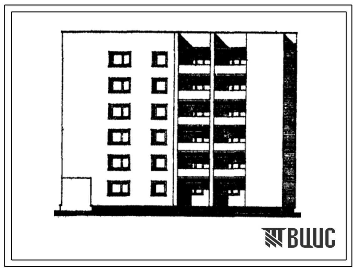 Типовой проект 117-05Г/1 Пятиэтажная блок-секция на 22 квартиры (однокомнатных 1Б-5, двухкомнатных 2Б-6, трехкомнатных 3Б-5, четырехкомнатных 4Б-6). Для строительства во 2В климатическом подрайоне Литовской ССР