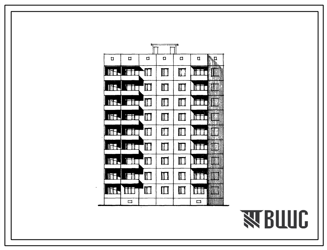 Типовой проект 94-0104.83 Блок-секция 9-этажная 36-квартирная угловая левая 3Б-3Б-1Б-2Б. Для строительства в Киевской области.