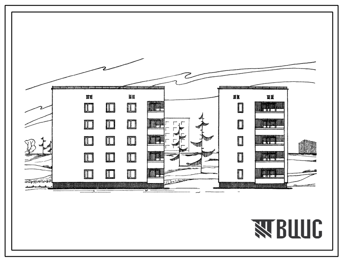 Типовой проект 87-014/72 Блок-секция пятиэтажного дома торцевая левая на 15 квартир (однокомнатных 1Б-5, двухкомнатных 2Б-5, трехкомнатных 3Б-5). Для строительства во 2В, 3Б 3В климатических подрайонах Украинской ССР.