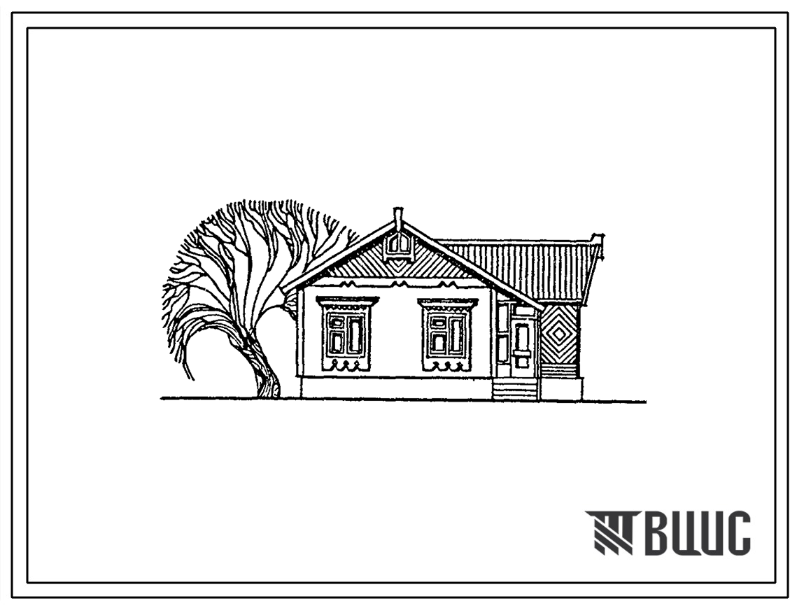 Фасады Типовой проект 181-25-44.2.87 Конструктивный вариант одноэтажного одноквартирного 3 комнатного жилого дома по Т.П. 181-25-44.85 с чердачным перекрытием по деревянным балкам