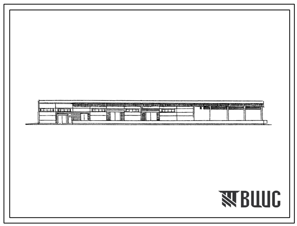Фасады Типовой проект 409-23-34 Блок № 1 складского хозяйства и вспомогательных служб для щебеночных и гравийно-песчаных заводов.