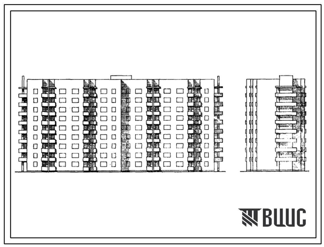 Типовой проект 85-045/1 Блок-секция 9-этажная 143-квартирная для малосемейных