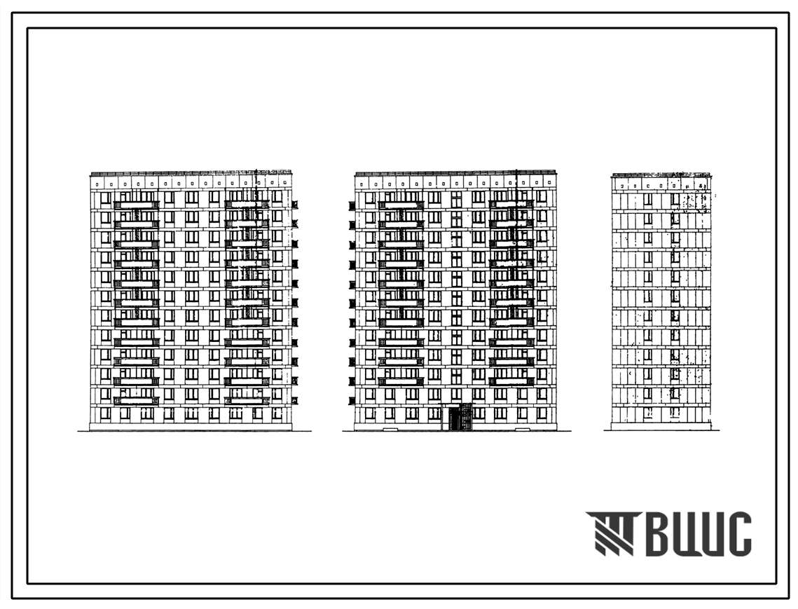 Типовой проект II-18-01/12 12-ти этажный односекционный 84-квартирный жилой дом со стенами из керамзитобетонных блоков.