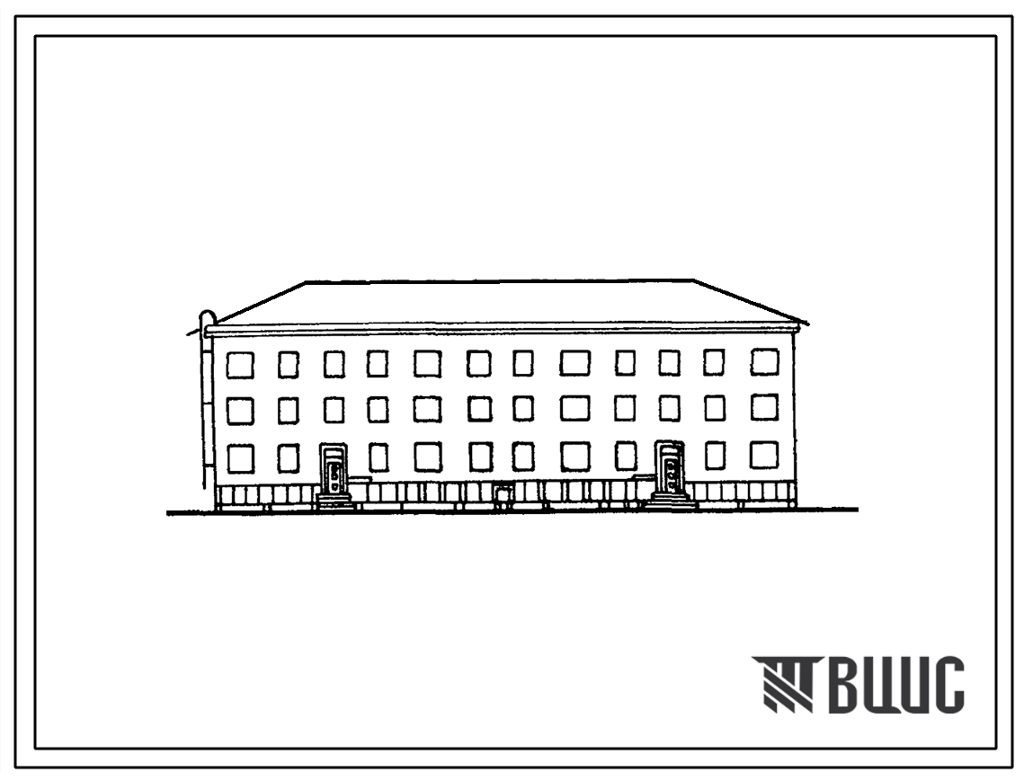 Типовой проект 1-309-11 Трехэтажный дом на 24 квартиры для малосемейных со стенами из мелких блоков