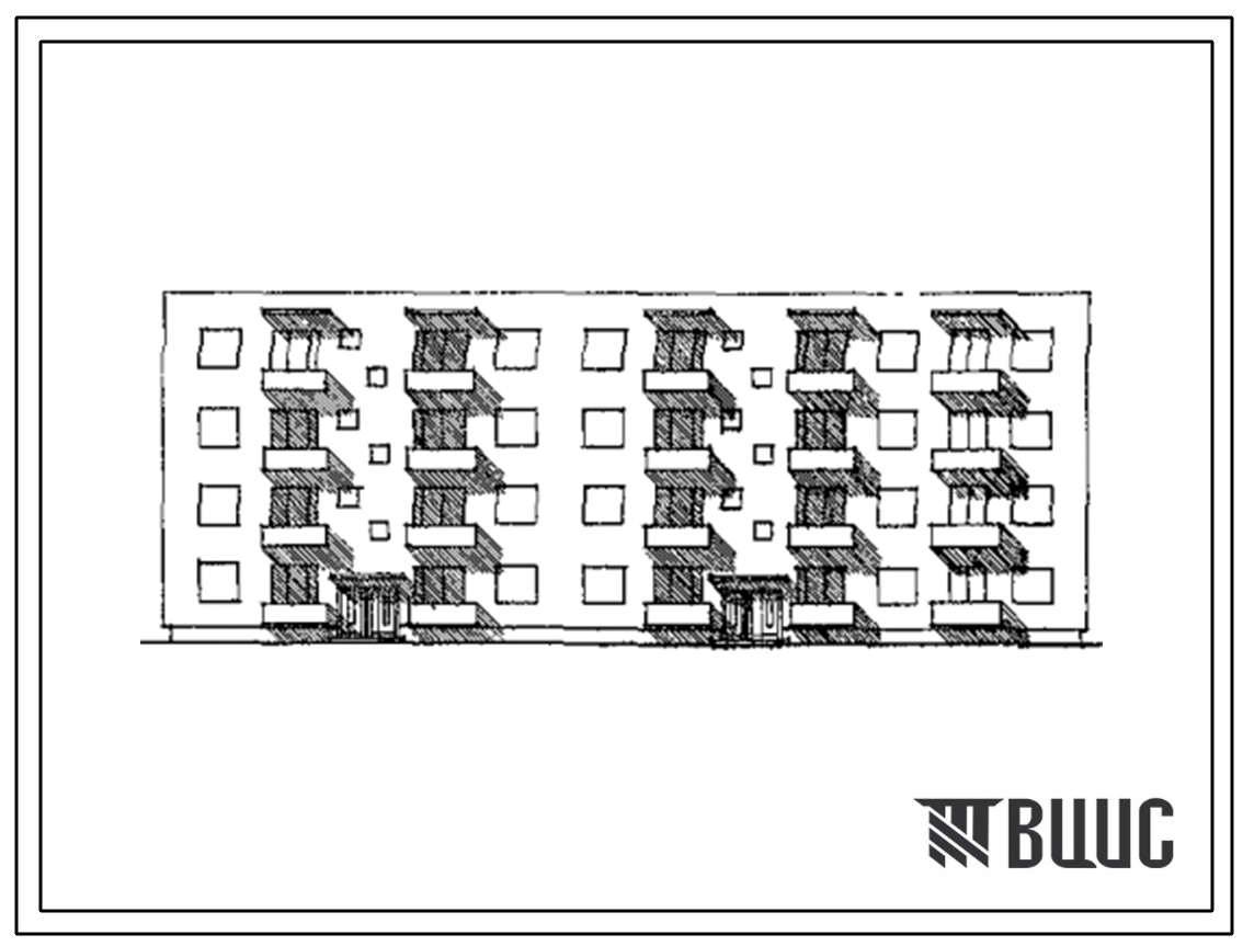Типовой проект 98-024с 4-этажная блок-секция на 16 квартир 5А.2Б - 2Б.3А (поворотная левая)