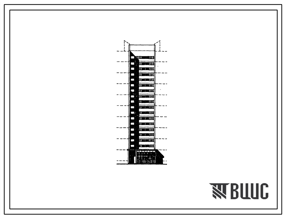 Типовой проект 134-031.84 9-этажный лестнично-лифтовой блок . Для строительства во 2В климатическом подрайоне Украинской ССР.