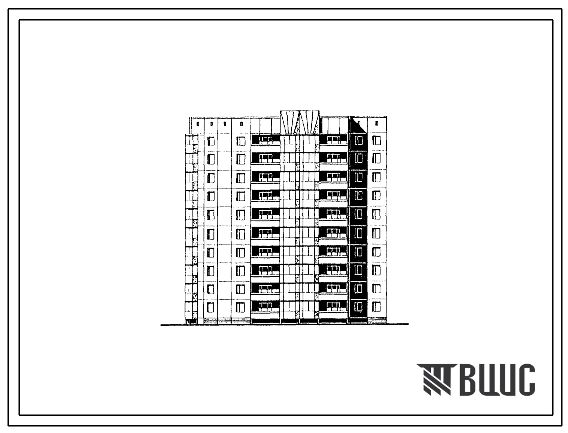 Типовой проект 97-0440с.13.91 Блок-секция 10-этажная 40-квартирная поворотная на 135 левая 2-2-3-3 для строительства в г. Ангарске