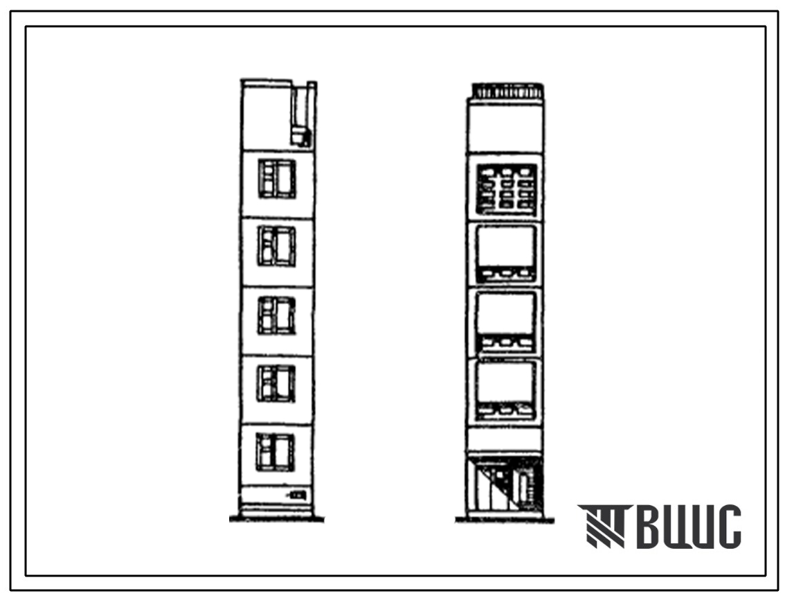 Типовой проект 97-0254.23.86 5-этажный лестничный блок-комплект 5ЛБ1 с электрощитовой и колясочной (для г. Караганды)