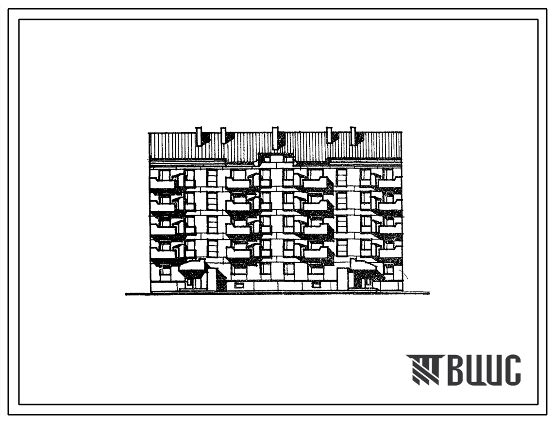 Типовой проект 123-035см.83 Блок-секция 5-этажная 30-квартирная рядовая, с торцевыми окончаниями 1Б.2Б.3Б-1Б.2Б.3Б