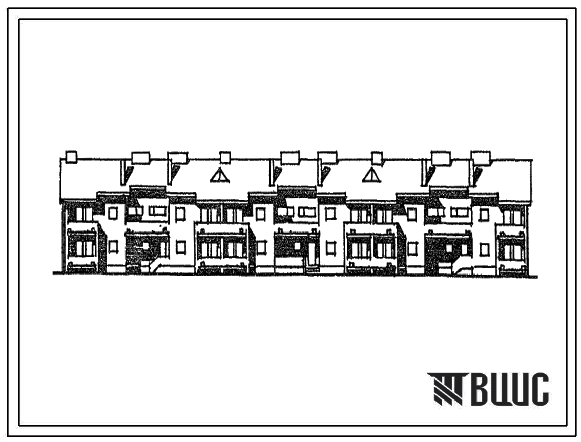 Типовой проект 114-12-185.2 Двухэтажный трехсекционный 18-квартирный жилой дом с квартирами типа 2А; 2Б; 3Б