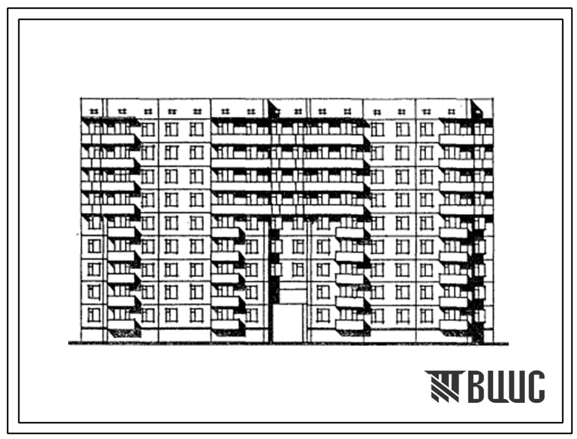 Типовой проект 185-013.13.86 Блок-секция 9-этажная 72-квартирная рядовая с проездом 1Б-1Б-2Б-2Б-3Б-3Б-4Б-4Б (для строительства в г. Северодвинске)