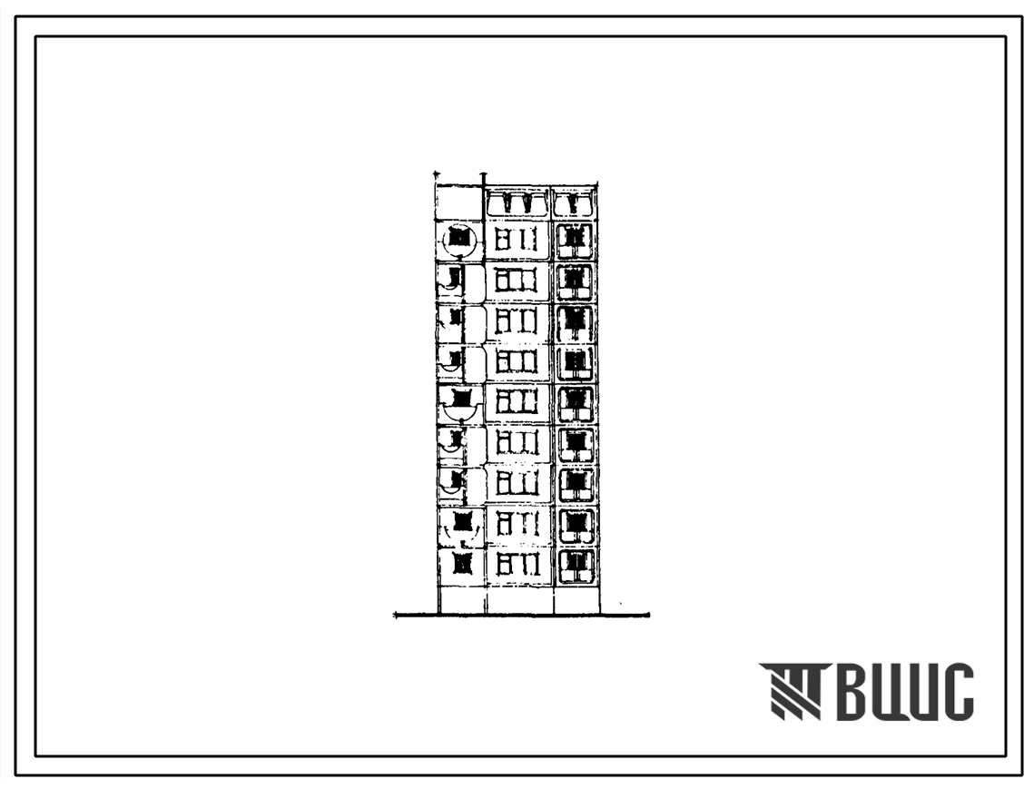 Типовой проект 97-0349с.23.88 9-этажный компоновочный объемно-планировочный элемент КОПЭ 9.3 для Кемеровской области