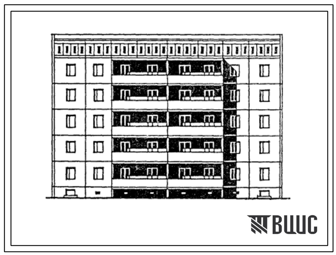 Типовой проект 105-0132с.13.87 Блок-секция 5-этажная 20-квартирная рядовая 3.2-2.3. Для строительства в г.Чимкенте и г.Джамбуле.