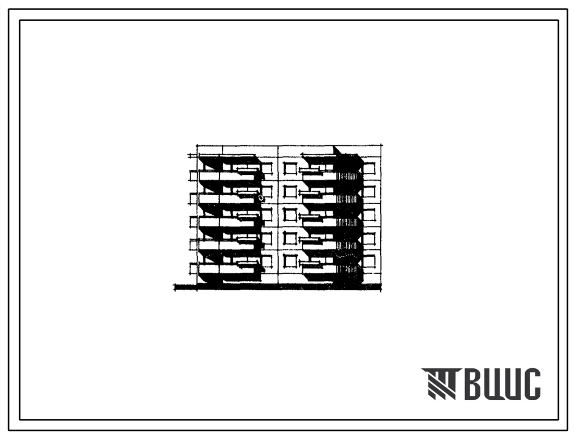 Типовой проект 152-04 Пятиэтажная 20-квартирная торцевая блок-секция правая (двухкомнатных 2Б-15; трехкомнатных 3Б-5).