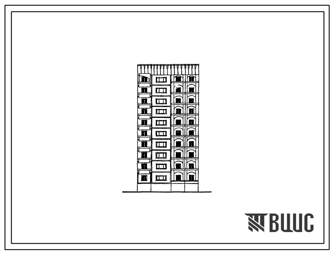 Типовой проект 97-0358с.23.89 10-этажный компоновочный объемно-планировочный элемент КОПЭ 10.7 для Кемеровской области