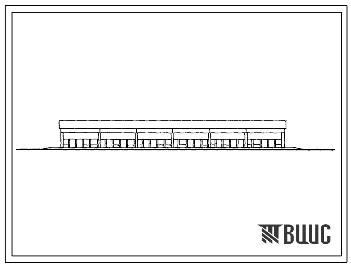 Фасады Типовой проект 802-224 Загоны для летнего содержания хряков (на 15 станков). Ограждения - деревянные по железобетонным стойкам