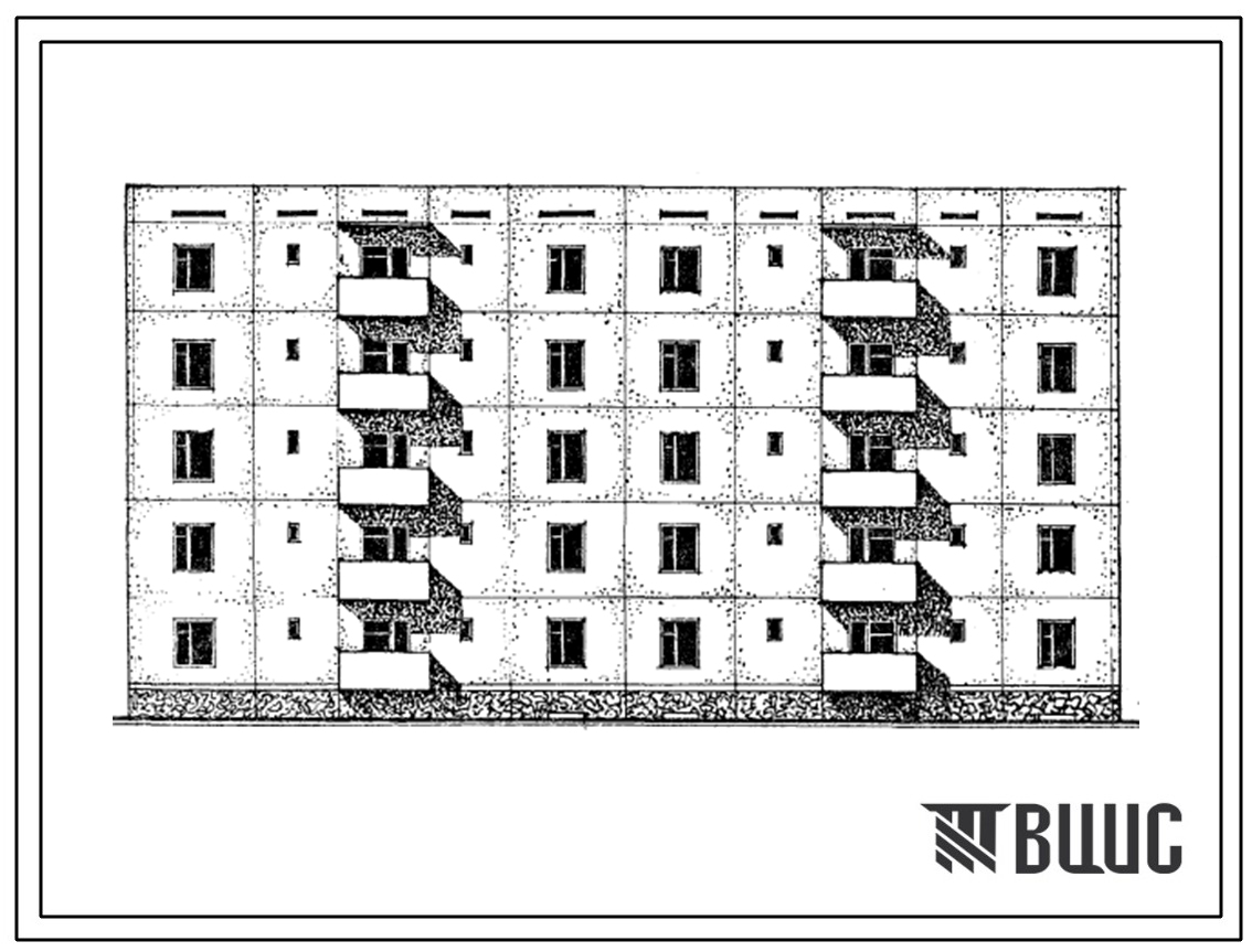 Типовой проект 69-027.13.87 Пятиэтажная блок-секция двойная на 20 квартир. Для Казахской ССР
