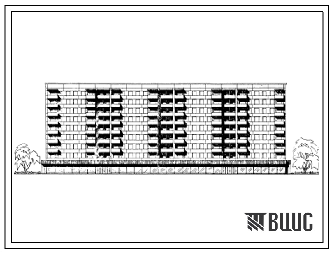 Типовой проект 111-75-13 Девятиэтажный четырехсекционный 108 квартирный жилой дом с магазином в 1 этаже.