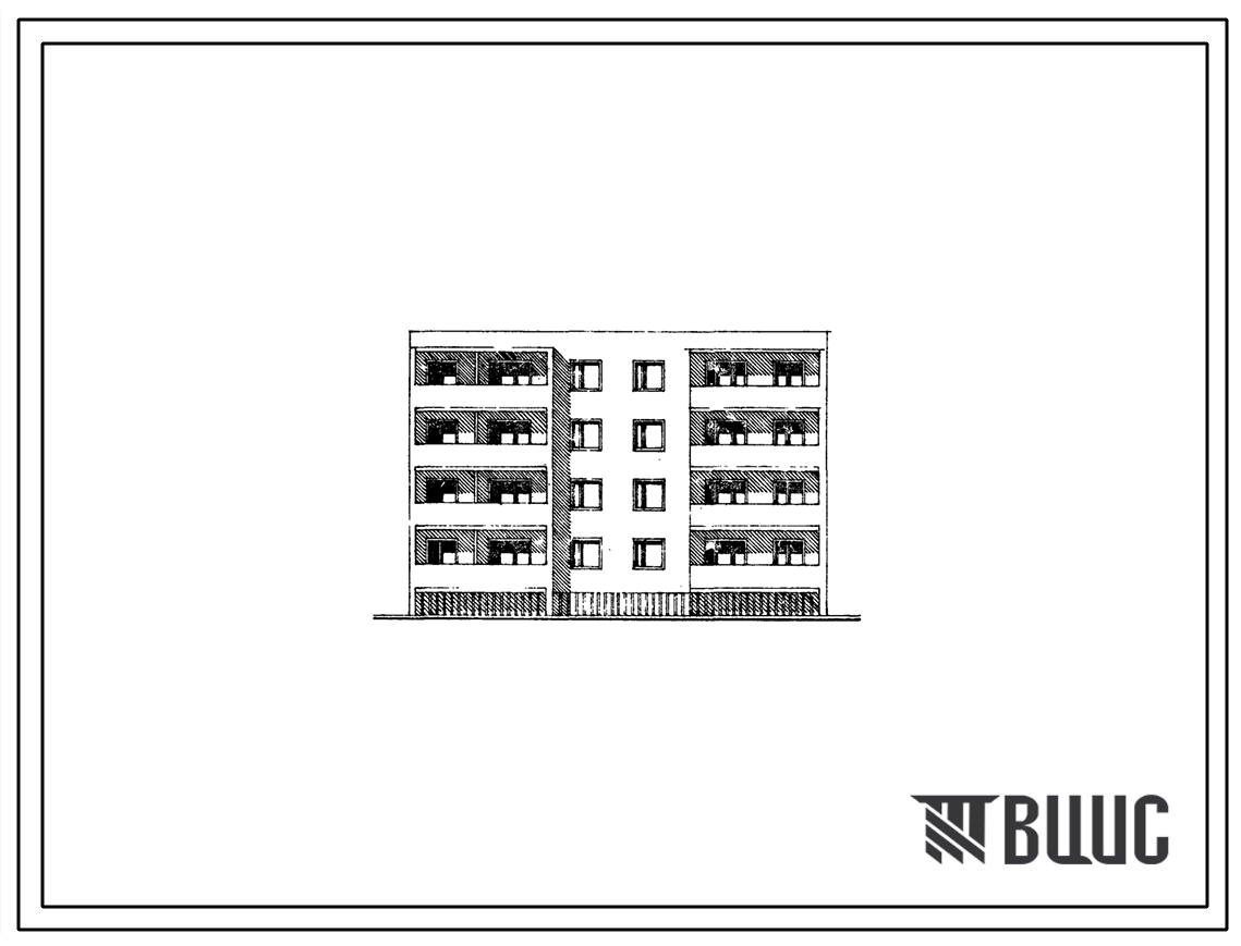 Типовой проект 85-035/1 Четырехэтажная 12-квартирная блок-секция рядовая левая (двухкомнатных 2Б-4; трехкомнатных 3А-4; 3Б-4).