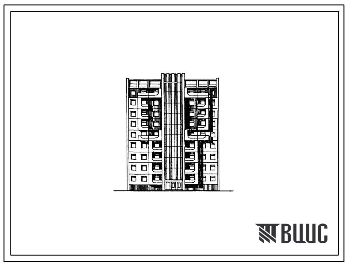 Типовой проект 90-0197.13.87 Блок-секция 9-этажная 36-квартирная рядовая 2.2.3.3 (для строительства в городе Липецке и Липецкой области)