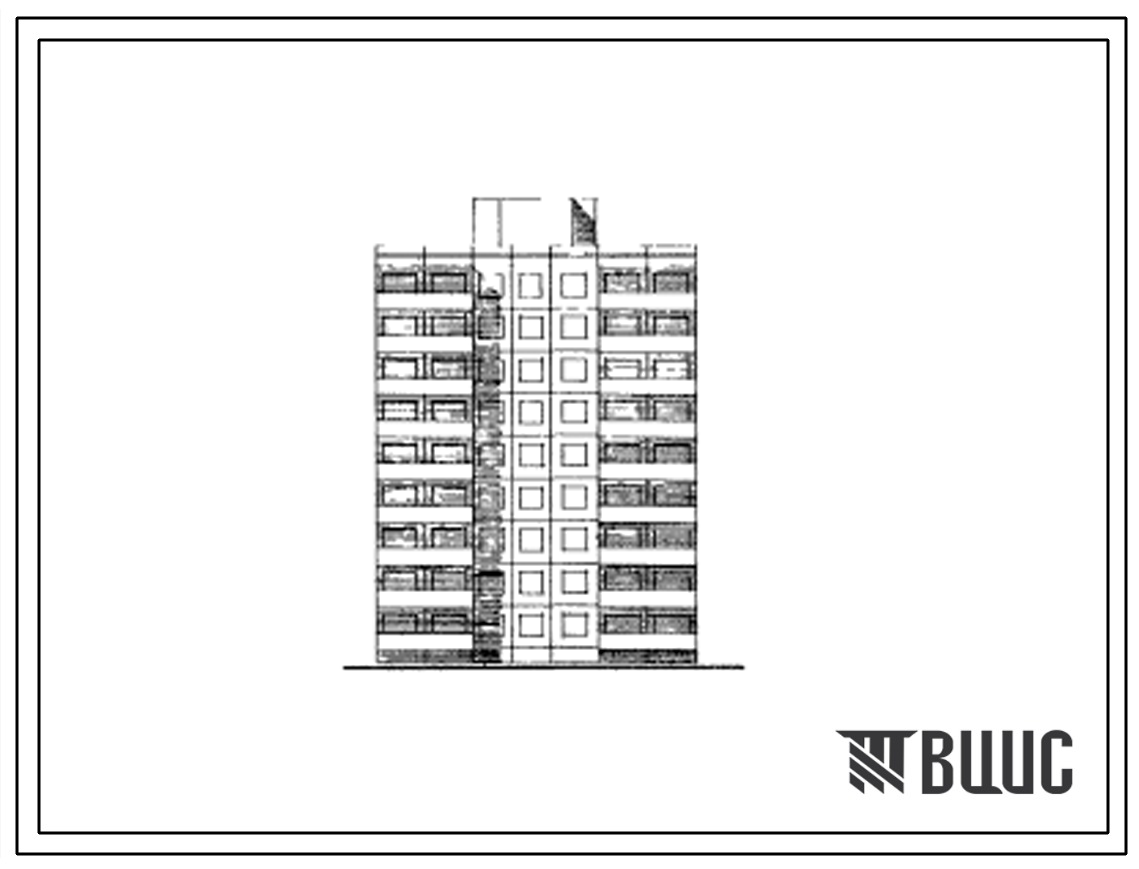 Типовой проект 121-036 Девятиэтажная блок-секция широтной ориентации на 36 квартир (однокомнатных 1Б-9, двухкомнатных 2А-9, трехкомнатных 3-18), с шагом поперечных стен 2,6 и 3,2 м, для строительства во 2 и 3 климатических районах и 1В климатическом подра