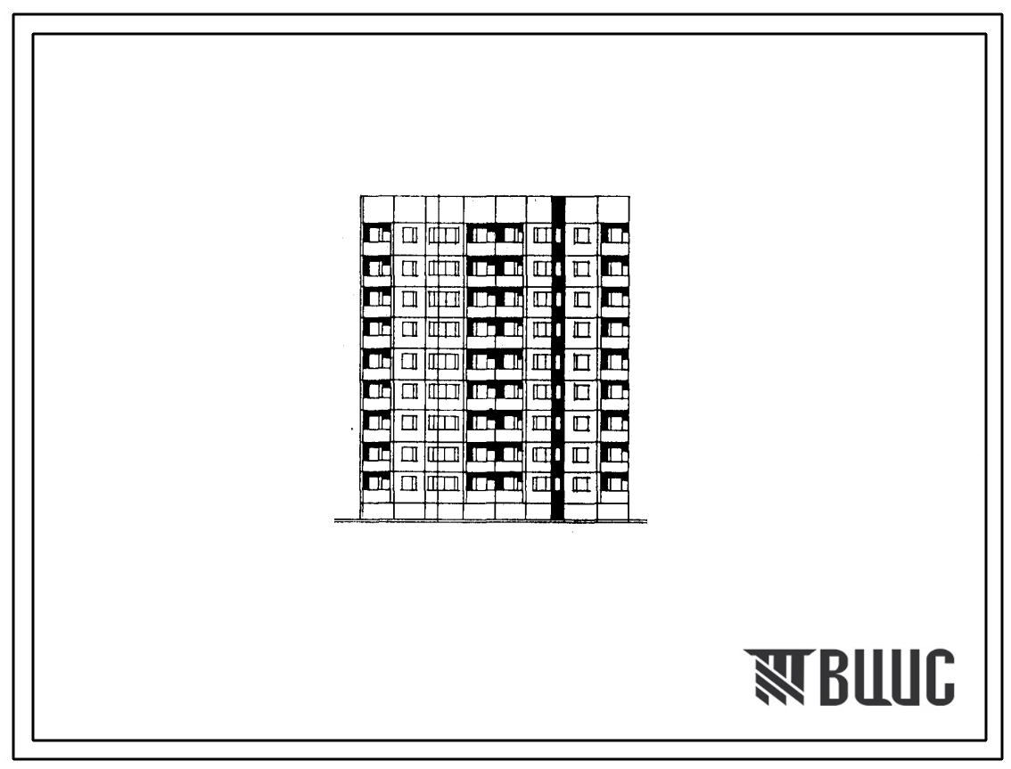 Типовой проект 112-016м.84 Девятиэтажная блок-секция торцевая левая на 35 квартир