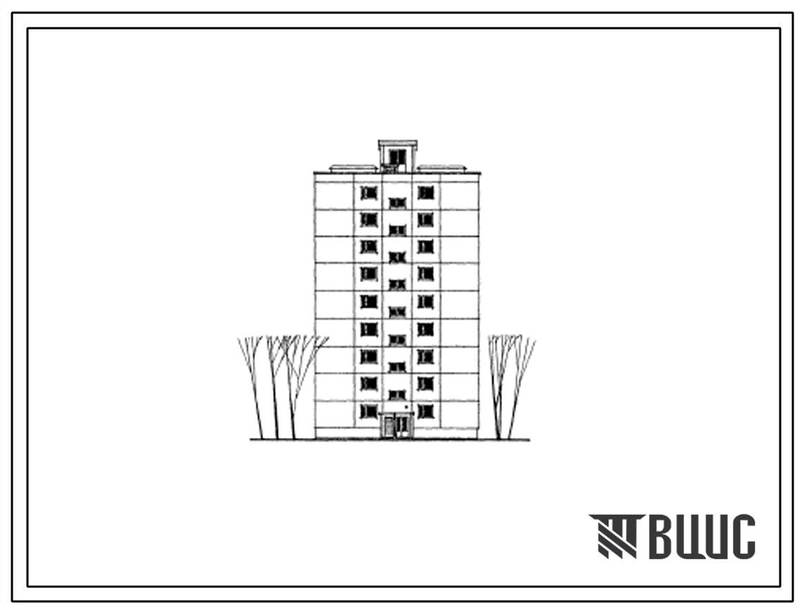 Типовой проект 1-468Д-15  Девятиэтажный односекционный дом на 36 квартир с наружными стеновыми панелями однорядной разрезки.